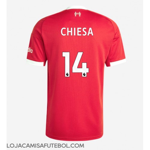 Camisa de Futebol Liverpool Federico Chiesa #14 Equipamento Principal 2025-26 Manga Curta
